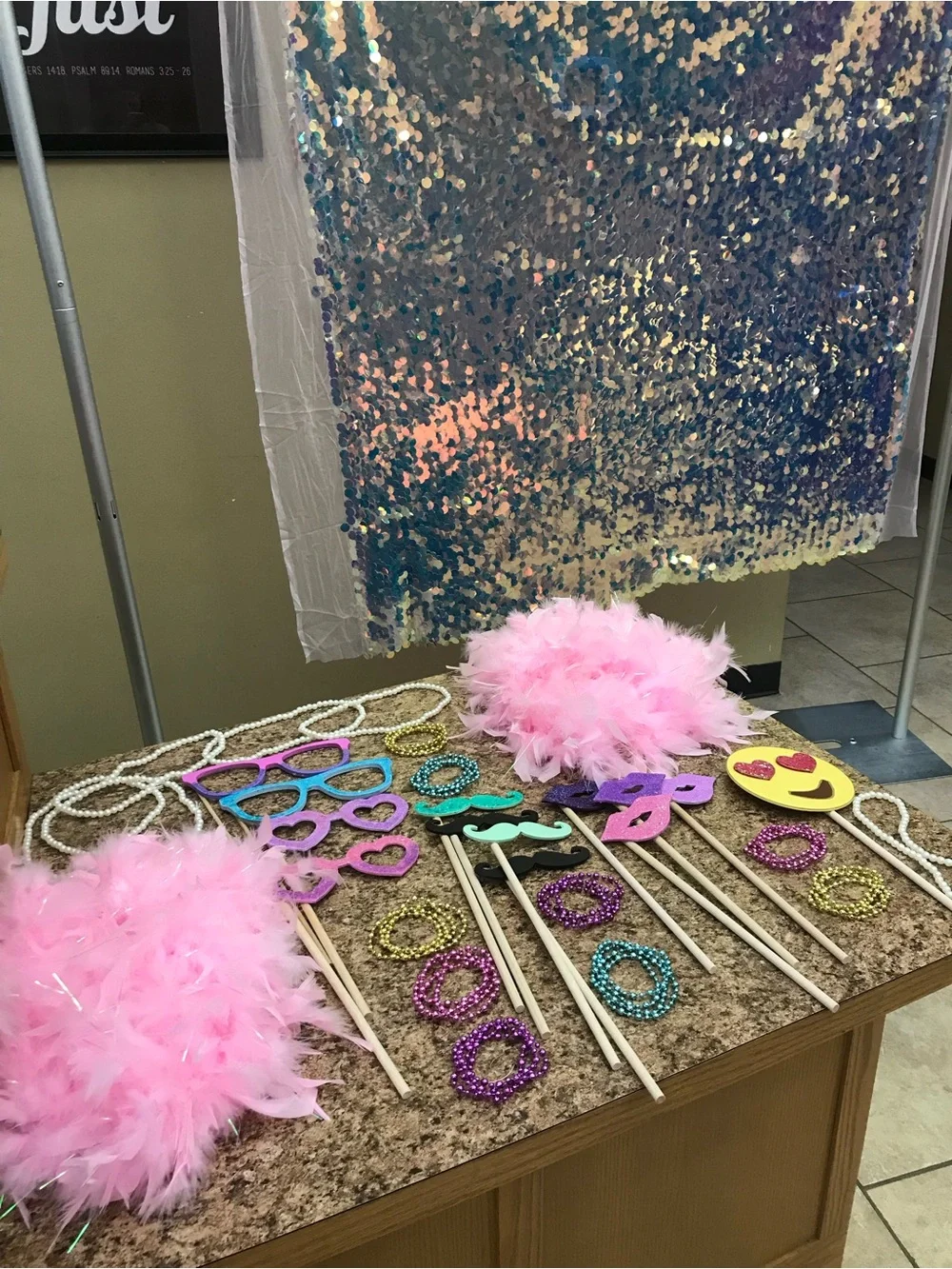 Iridescent Sequin Backdrop Panel - Pink